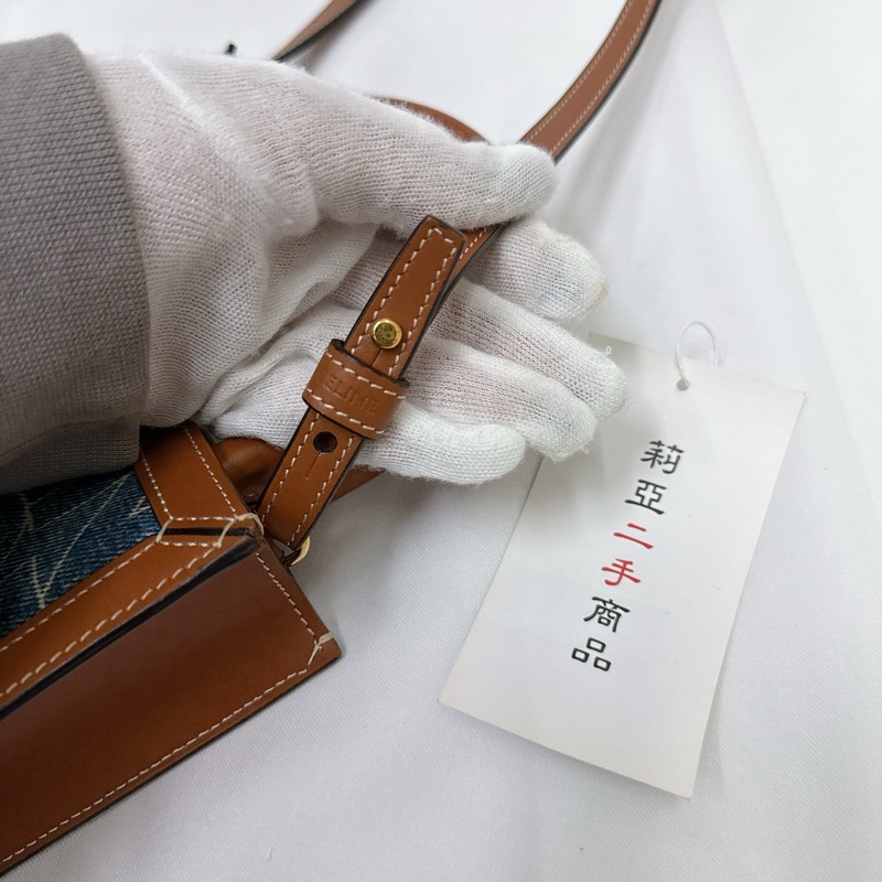 莉亞精品♡ Celine 牛仔琴譜包 二手-17