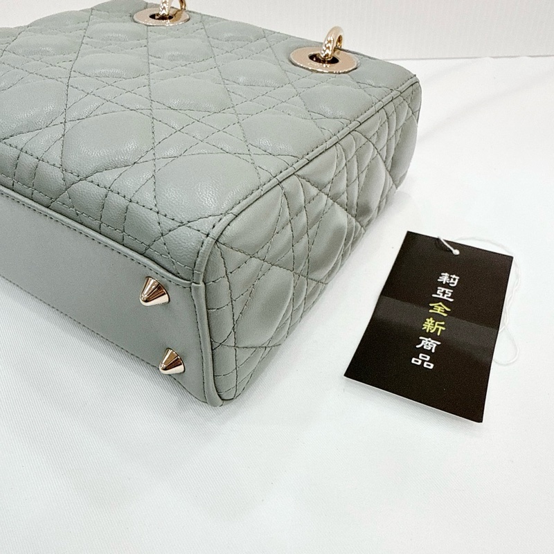 莉亞精品♡ Lady Dior 灰藍4x5淡金 二手-8