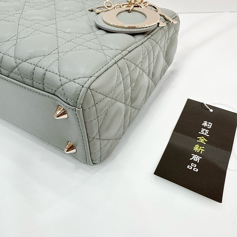 莉亞精品♡ Lady Dior 灰藍4x5淡金 二手-11
