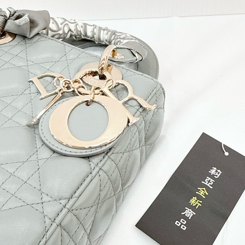 莉亞精品♡ Lady Dior 灰藍4x5淡金 二手-12