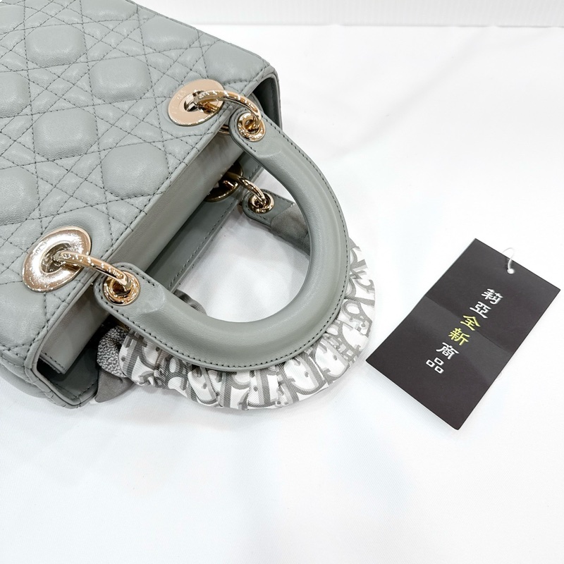 莉亞精品♡ Lady Dior 灰藍4x5淡金 二手-14