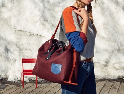 LONGCHAMP Roseau Essential Flanelle系列 酒紅 羊毛 手提包 肩背包 側背包 斜背包-2