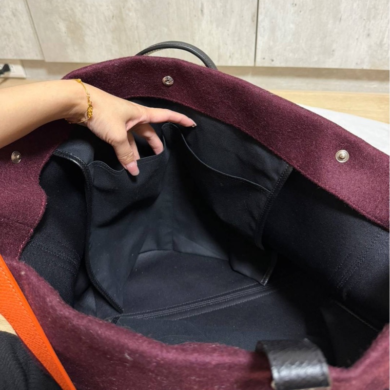 LONGCHAMP Roseau Essential Flanelle系列 酒紅 羊毛 手提包 肩背包 側背包 斜背包-16