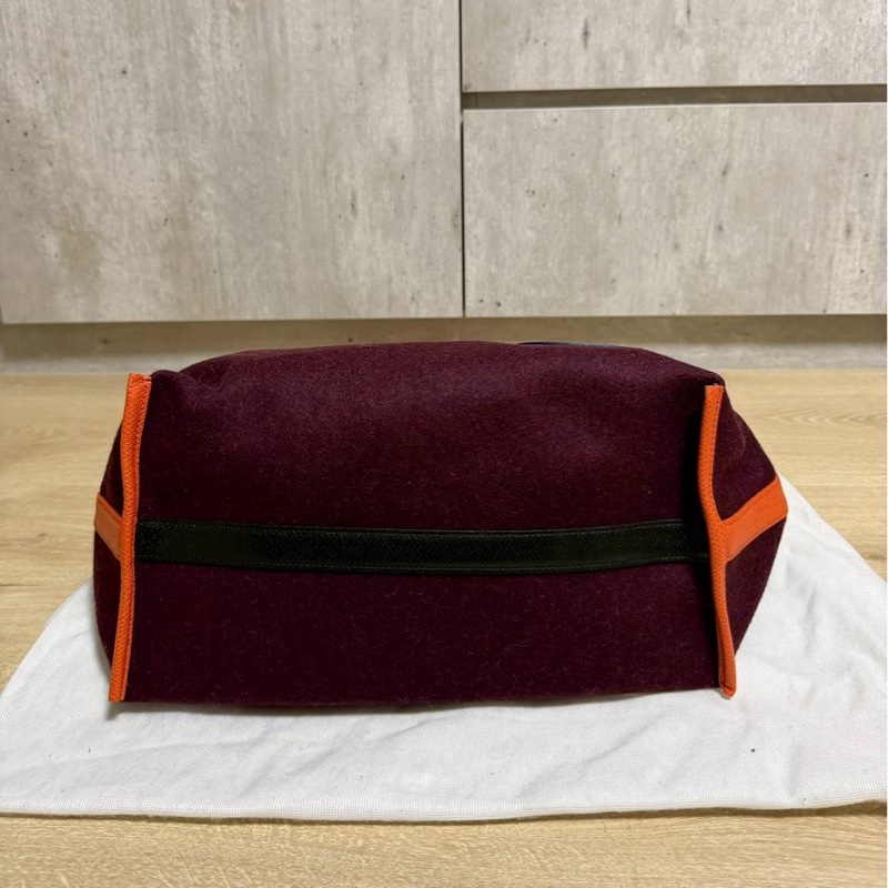 LONGCHAMP Roseau Essential Flanelle系列 酒紅 羊毛 手提包 肩背包 側背包 斜背包-17