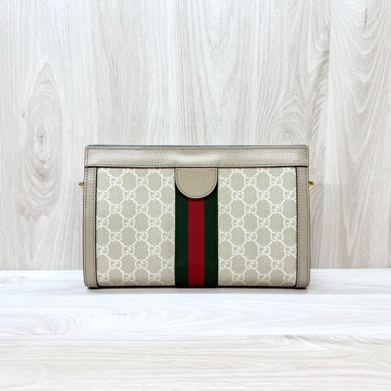 Gucci燕麥色原花磁吸釦式鍊條孫芸芸側背包503877-1