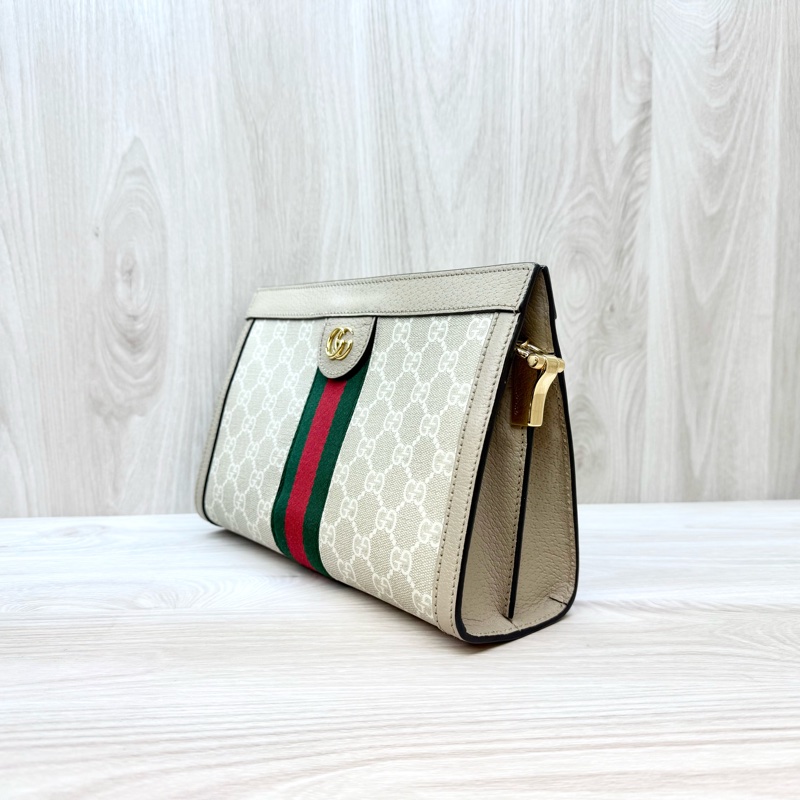 Gucci燕麥色原花磁吸釦式鍊條孫芸芸側背包503877-2