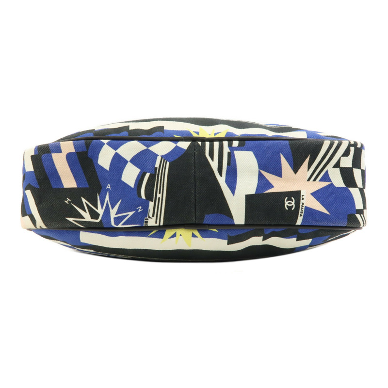 CHANEL 帆布Chain Shoulder銀扣鏈帶肩背袋-3