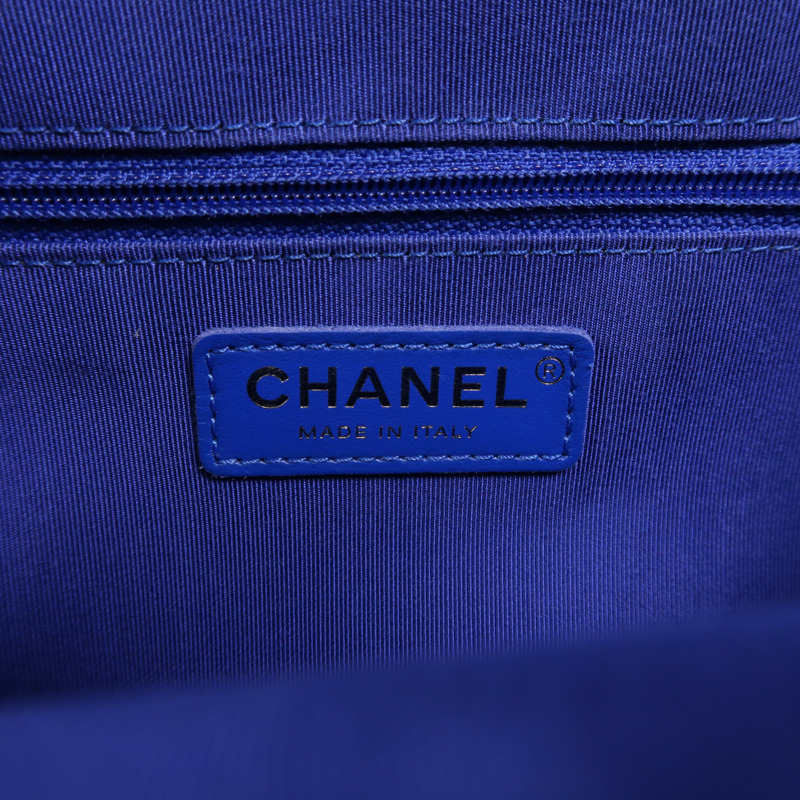 CHANEL 帆布Chain Shoulder銀扣鏈帶肩背袋-5