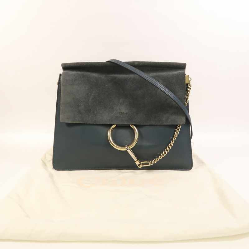 Chloe 牛皮皮革Faye Medium肩背袋-8