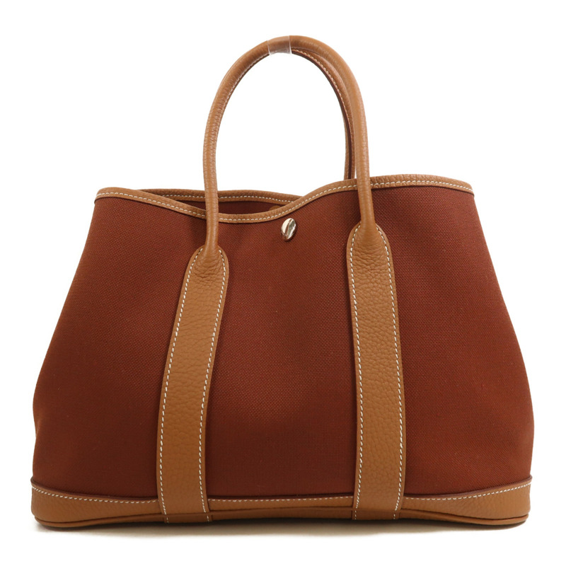 HERMES 帆布Garden Party TPM銀扣手挽袋-1