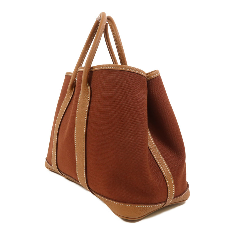 HERMES 帆布Garden Party TPM銀扣手挽袋-2