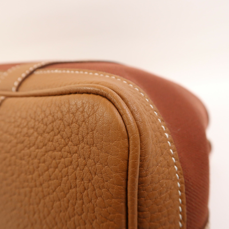 HERMES 帆布Garden Party TPM銀扣手挽袋-9