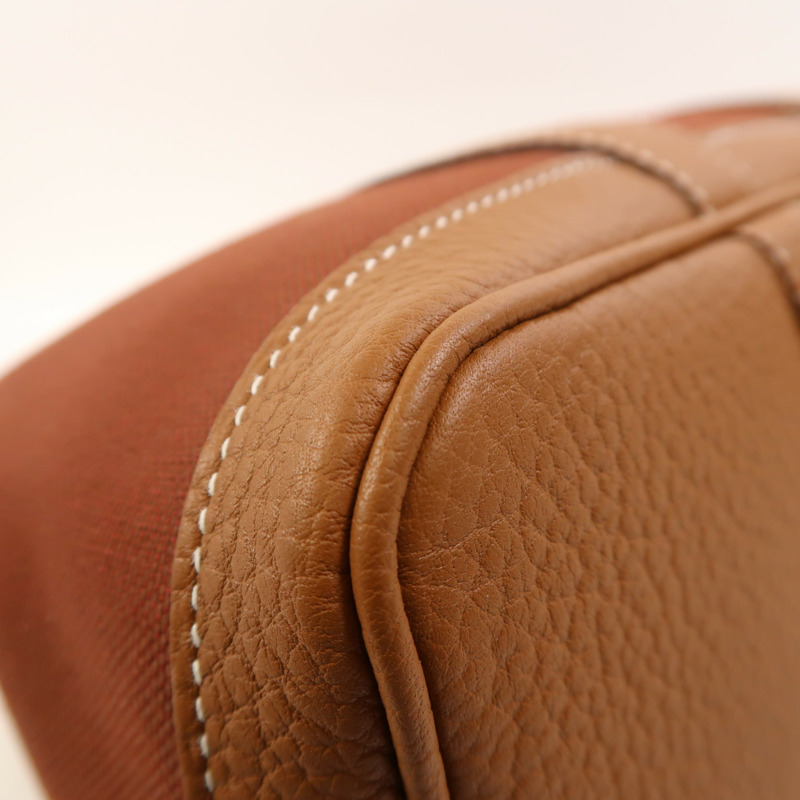 HERMES 帆布Garden Party TPM銀扣手挽袋-12