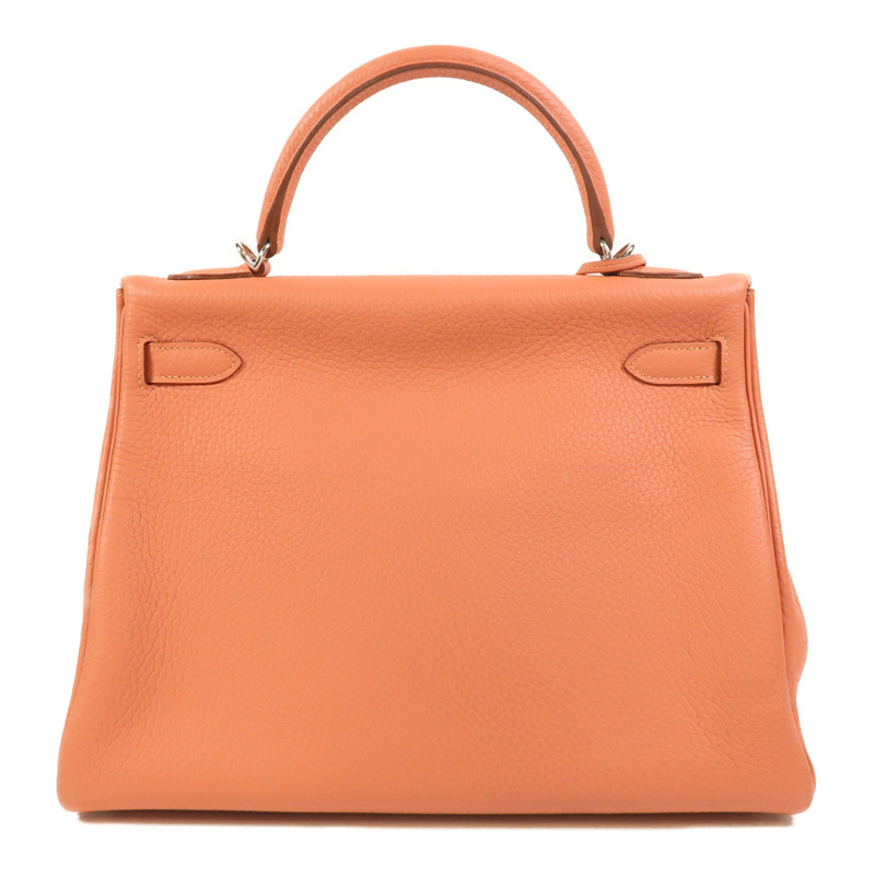 HERMES Clemence皮革Kelly 32 Amazon銀扣手挽肩背兩用袋Rose Tea-1
