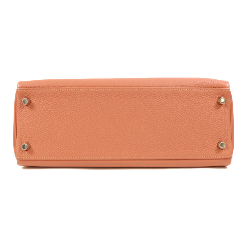 HERMES Clemence皮革Kelly 32 Amazon銀扣手挽肩背兩用袋Rose Tea-3