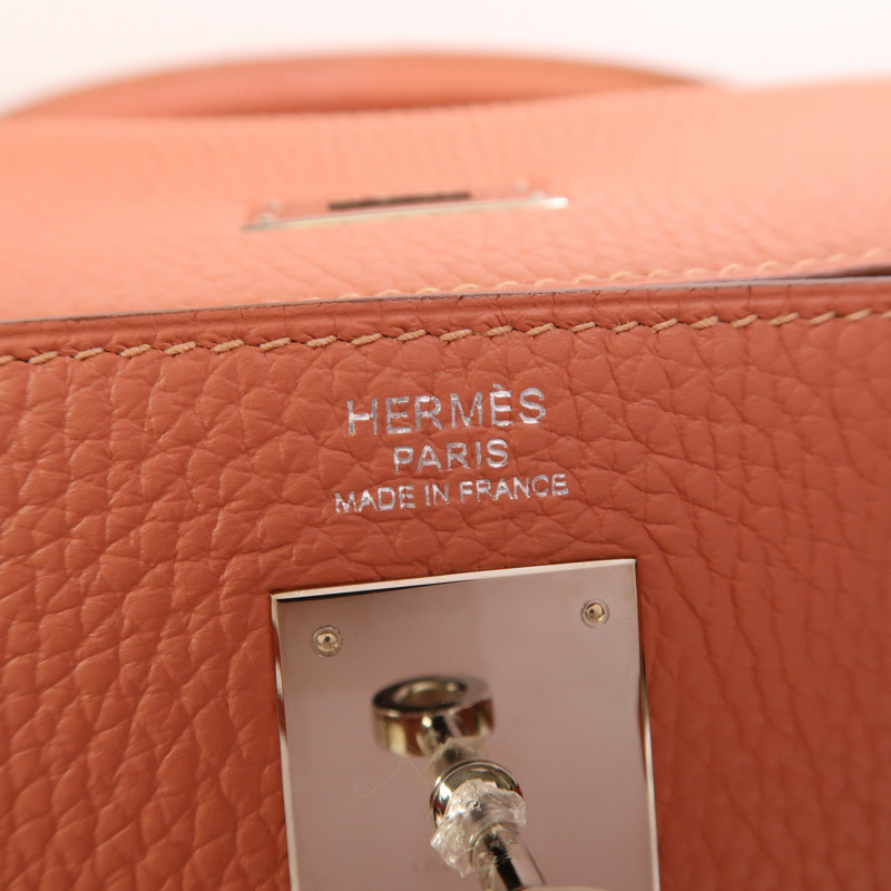 HERMES Clemence皮革Kelly 32 Amazon銀扣手挽肩背兩用袋Rose Tea-5