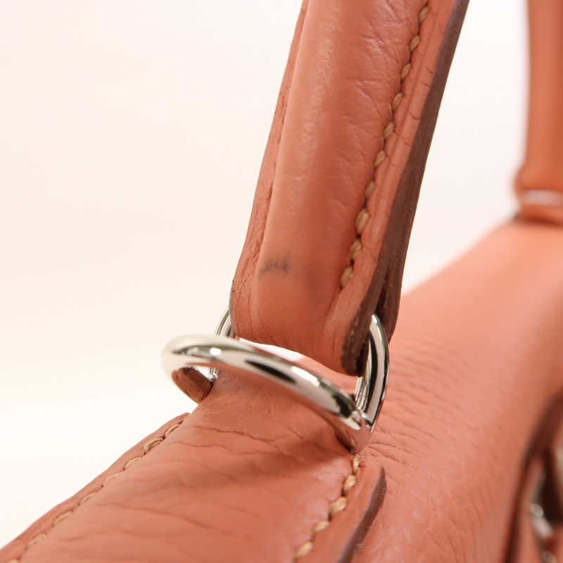 HERMES Clemence皮革Kelly 32 Amazon銀扣手挽肩背兩用袋Rose Tea-15