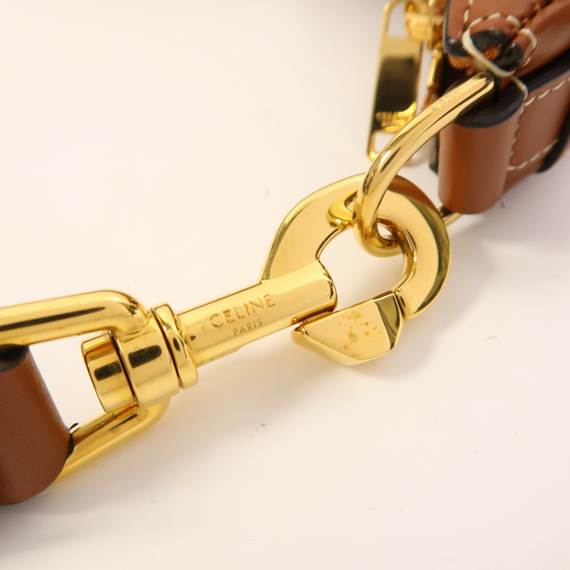 CELINE 牛皮皮革Ava金扣肩背袋-14