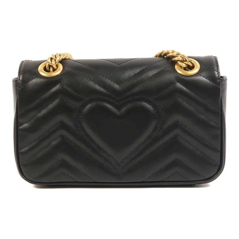 GUCCI 牛皮皮革GG Marmont Small金扣鏈帶肩背袋-1