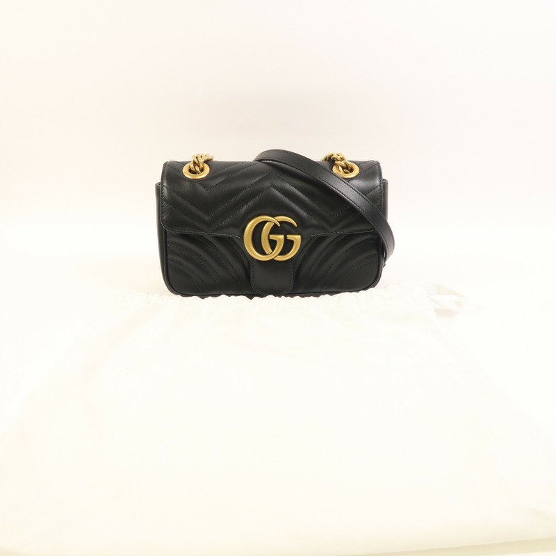 GUCCI 牛皮皮革GG Marmont Small金扣鏈帶肩背袋-8