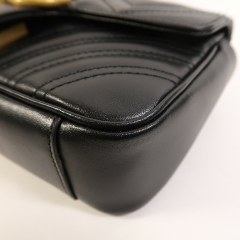 GUCCI 牛皮皮革GG Marmont Small金扣鏈帶肩背袋-10