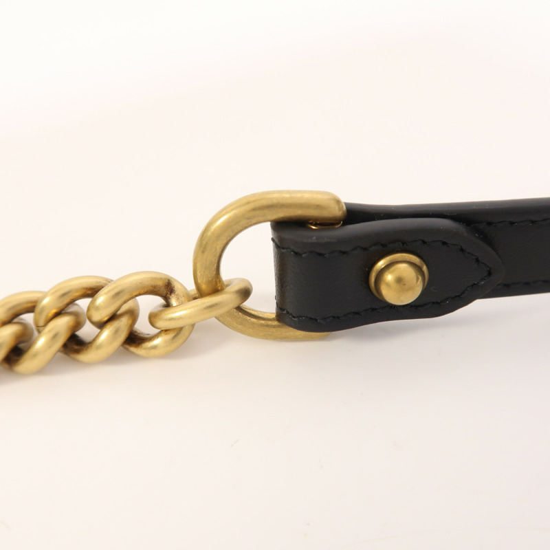 GUCCI 牛皮皮革GG Marmont Small金扣鏈帶肩背袋-15