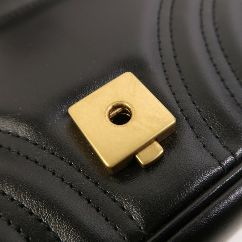 GUCCI 牛皮皮革GG Marmont Small金扣鏈帶肩背袋-17