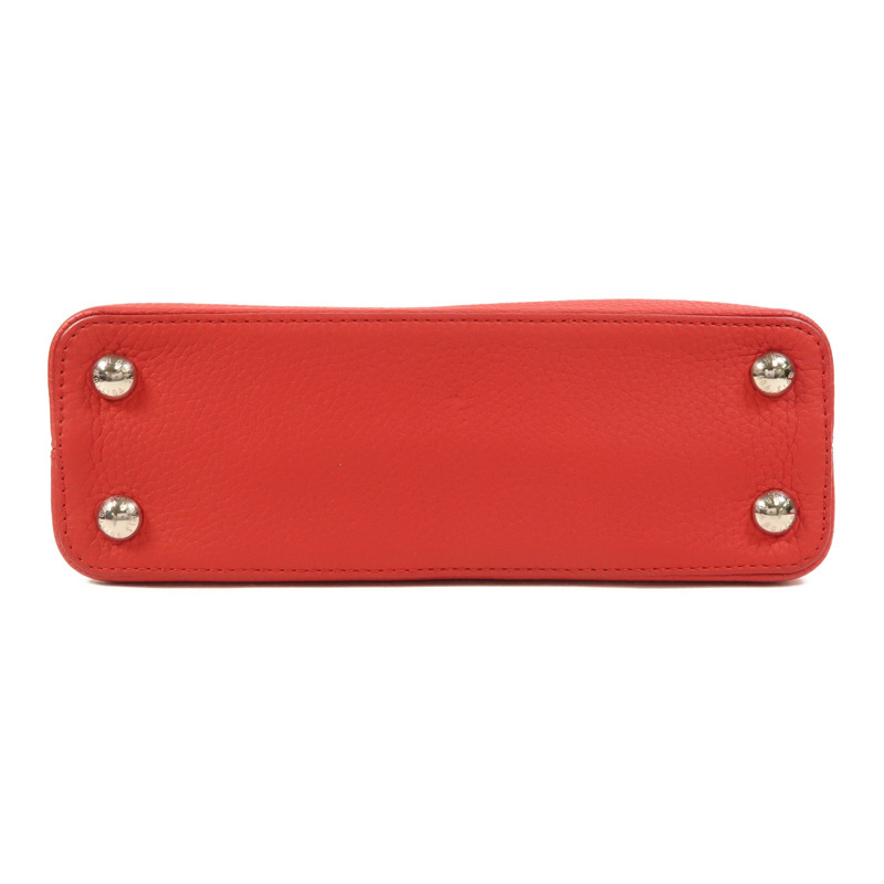 LOUIS VUITTON Taurillon Capucines BB銀扣手挽肩背兩用袋-3