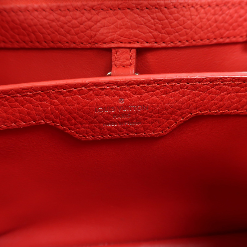 LOUIS VUITTON Taurillon Capucines BB銀扣手挽肩背兩用袋-5