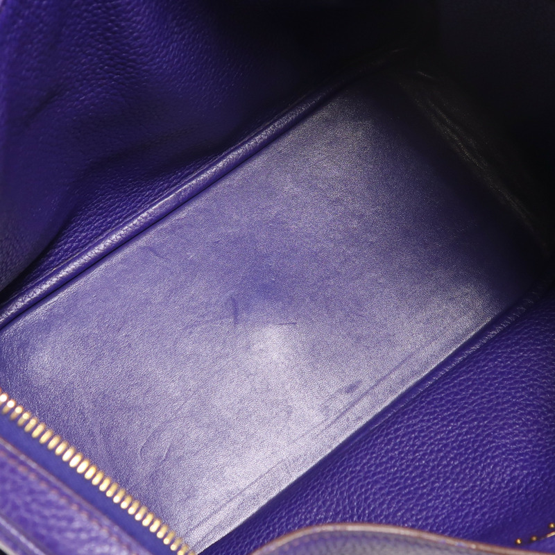 HERMES Togo皮革Lindy 30金扣手挽肩背兩用袋Iris-4