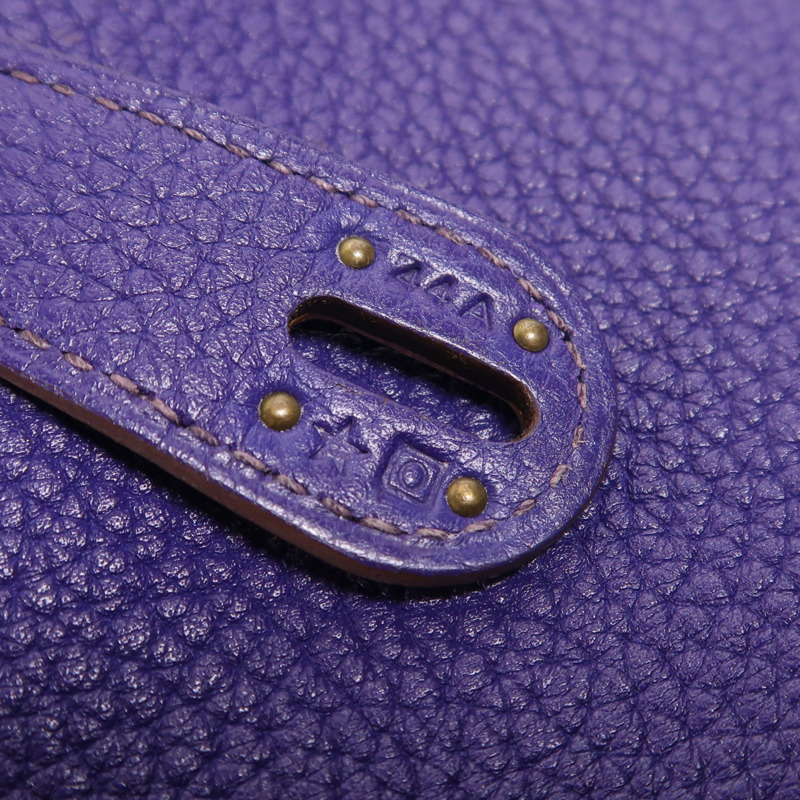 HERMES Togo皮革Lindy 30金扣手挽肩背兩用袋Iris-6