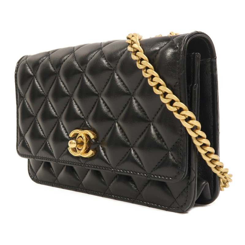 CHANEL 羊皮皮革WOC Wallet On Chain金扣鏈帶肩背袋-2