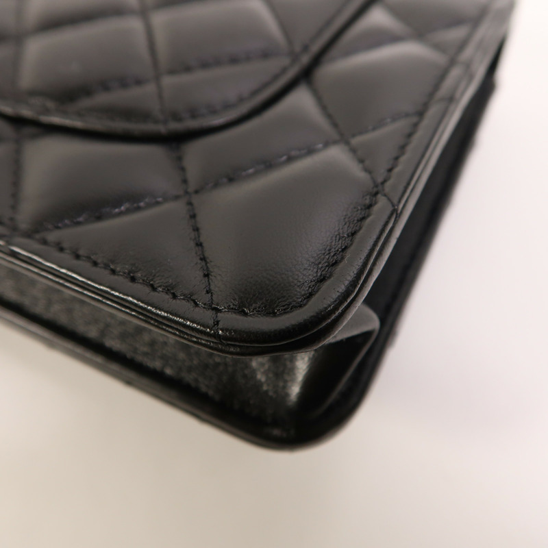 CHANEL 羊皮皮革WOC Wallet On Chain金扣鏈帶肩背袋-12