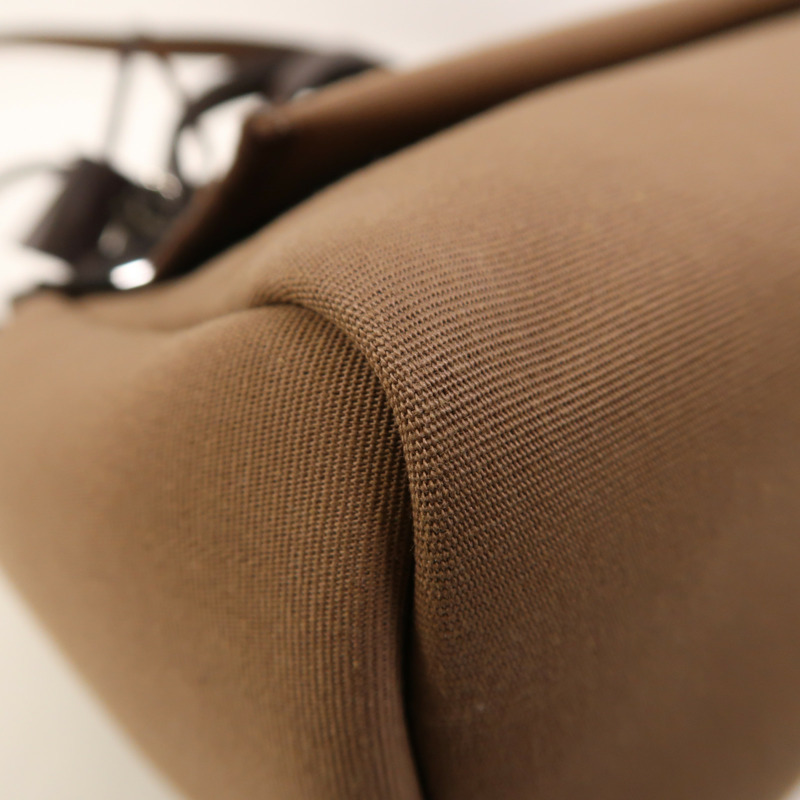 HERMES 帆布Herbag PM銀扣手挽肩背兩用袋Etoupe/Ebene-13