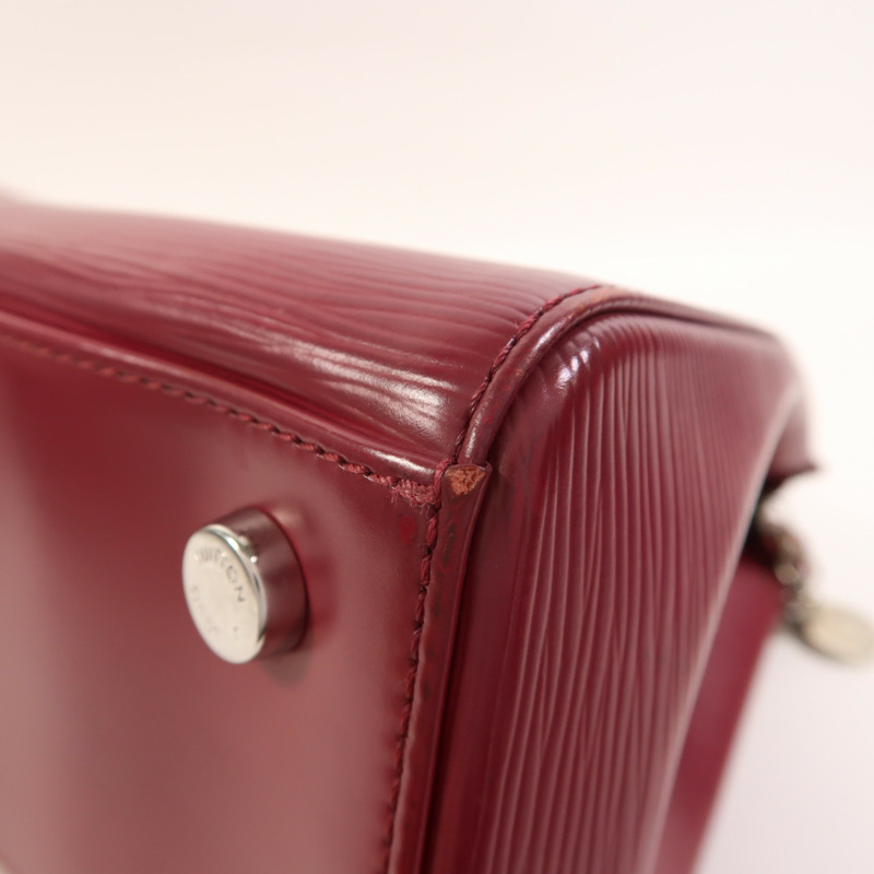 LOUIS VUITTON Epi Brea MM銀扣手挽肩背兩用袋-11