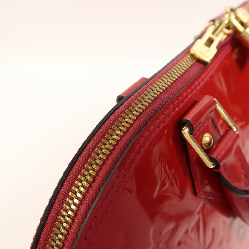 LOUIS VUITTON Monogram Vernis Alma PM金扣手挽袋-14