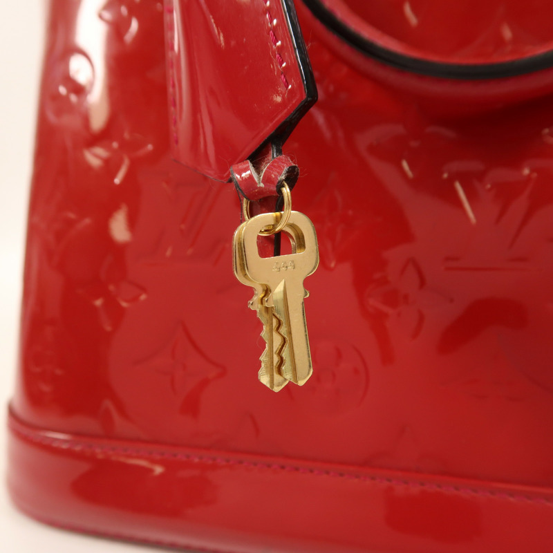 LOUIS VUITTON Monogram Vernis Alma PM金扣手挽袋-15
