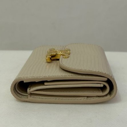 Celine米色蜥蜴皮凱旋門短夾-1