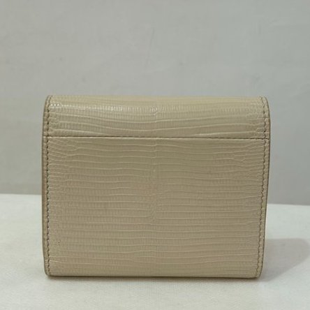 Celine米色蜥蜴皮凱旋門短夾-2