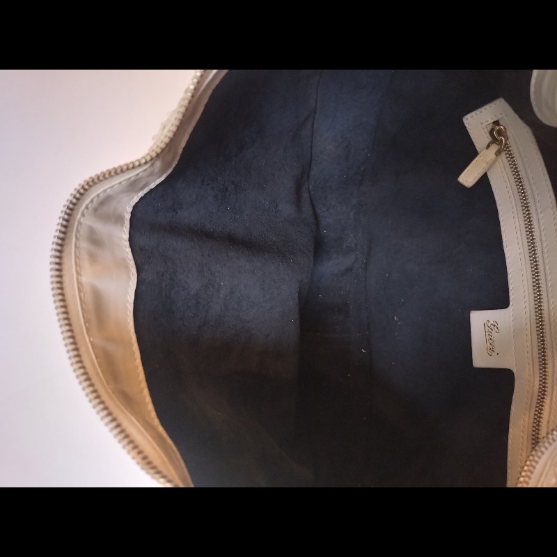 Gucci 單肩帶白蛇紋皮革hobo包-9