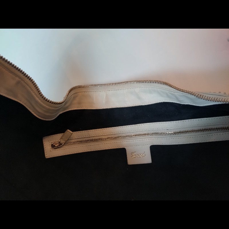 Gucci 單肩帶白蛇紋皮革hobo包-10