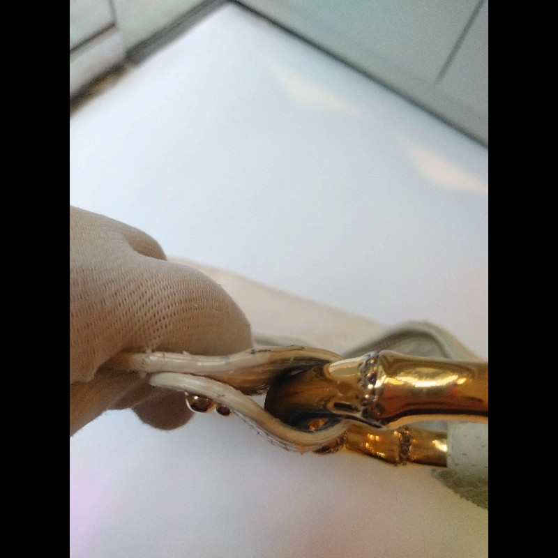 Gucci 單肩帶白蛇紋皮革hobo包-22