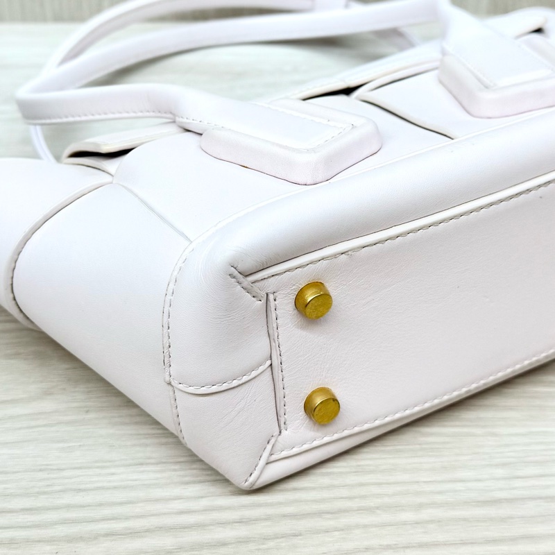 BV 淡粉牛皮大編織手提斜背MiniArco29 600606-12