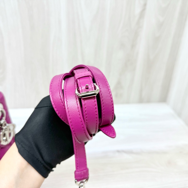 DIOR玫紅色3格銀釦Mini  Lady Dior黛妃包-12