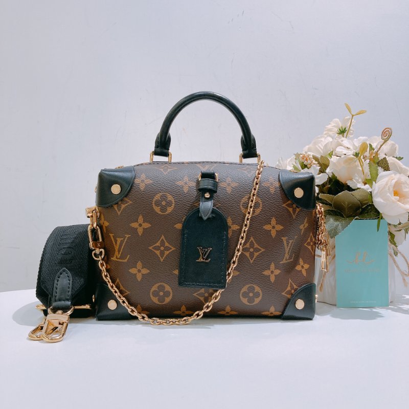 TW4685 Louis Vuitton 路易威登 金扣手挽肩背兩用袋棕色 Petite Malle Souple Canvas Monogram x GHW-0