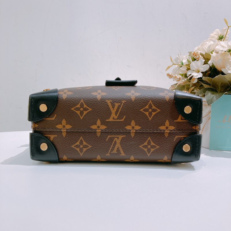 TW4685 Louis Vuitton 路易威登 金扣手挽肩背兩用袋棕色 Petite Malle Souple Canvas Monogram x GHW-4