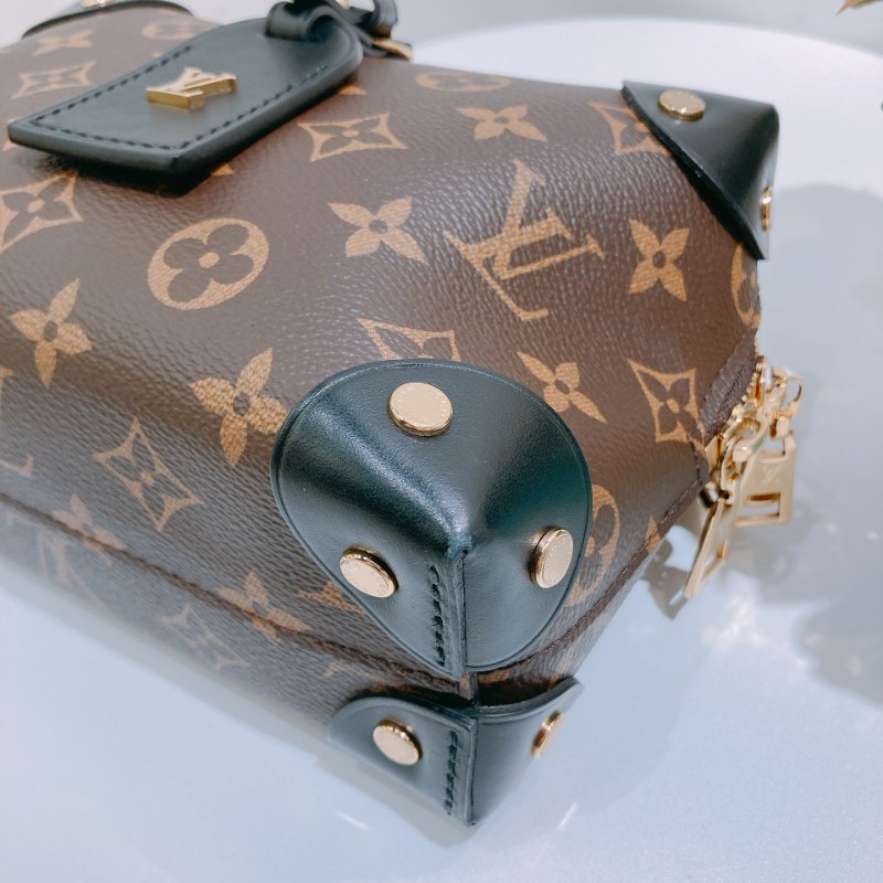 TW4685 Louis Vuitton 路易威登 金扣手挽肩背兩用袋棕色 Petite Malle Souple Canvas Monogram x GHW-6