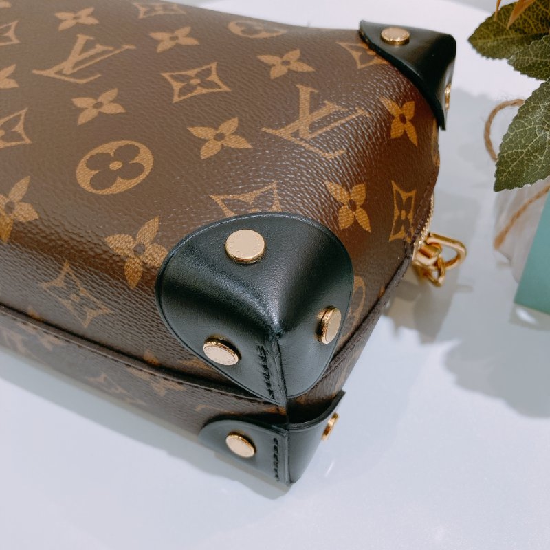 TW4685 Louis Vuitton 路易威登 金扣手挽肩背兩用袋棕色 Petite Malle Souple Canvas Monogram x GHW-8