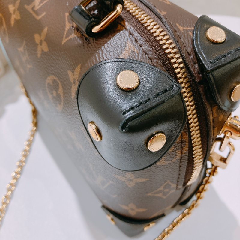 TW4685 Louis Vuitton 路易威登 金扣手挽肩背兩用袋棕色 Petite Malle Souple Canvas Monogram x GHW-9