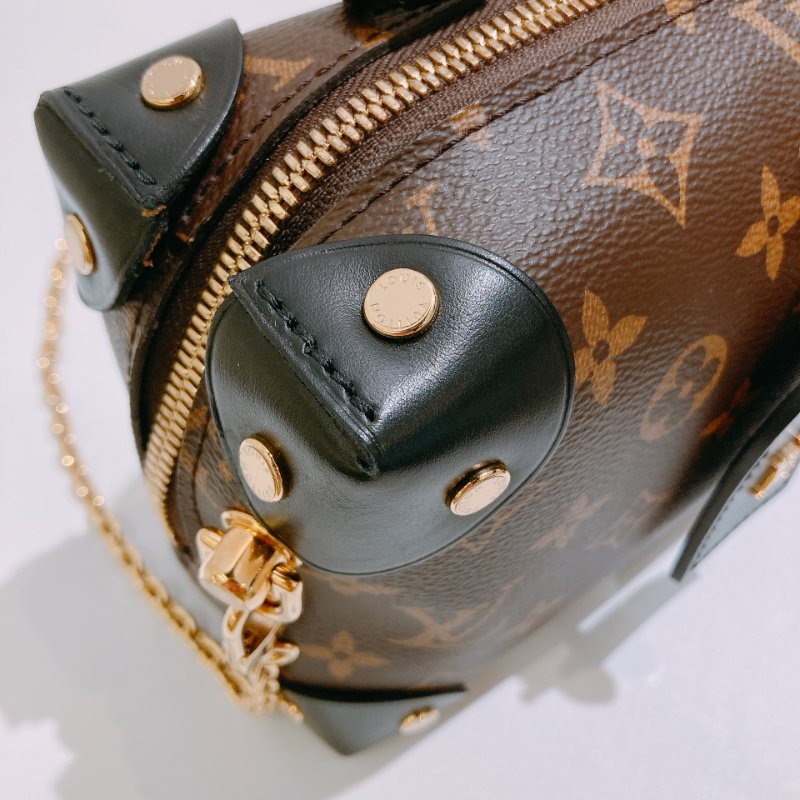 TW4685 Louis Vuitton 路易威登 金扣手挽肩背兩用袋棕色 Petite Malle Souple Canvas Monogram x GHW-10